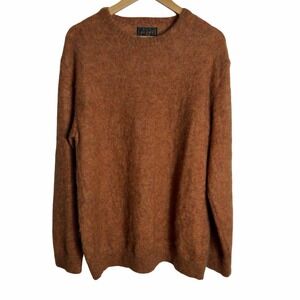 BEAMS Plus Mohair Sweater XL Japan‎ Orange Fuzzy Knit Crewneck Men's Retro